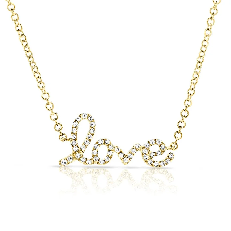 Discover Unique Jewelry With Special Limited-Time Offers 14k Gold & Diamond Script Love Necklace