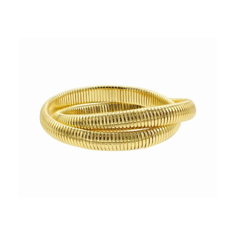 Elevate Your Outfit With Discounted Statement Jewelry 14K Gold Plated 2-Layer Omega Chain Bracelet