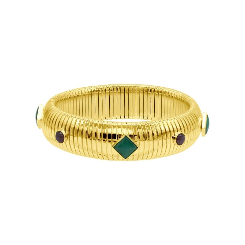 Luxury Meets Affordability – Jewelry Sale Live Now 14K Gold Plated .75" Tall Omega Bracelet With Color Stone Luxury Meets Affordability – Jewelry Sale Live Now 14K Gold Plated .75" Tall Omega Bracelet With Color Stone