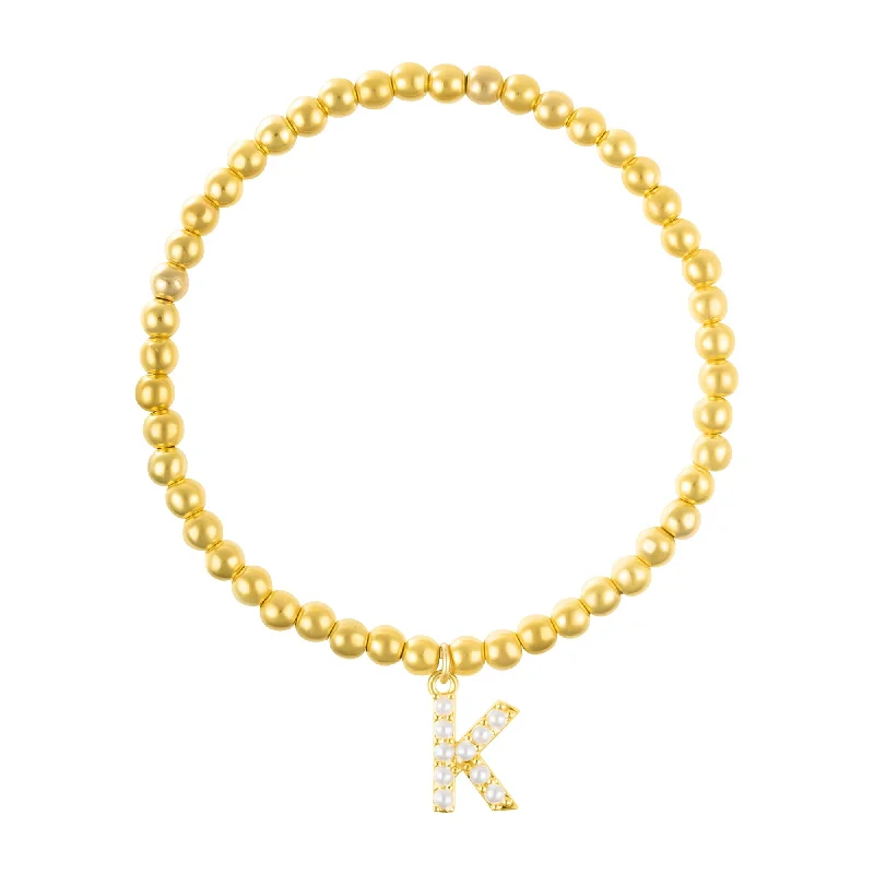 The Ultimate Jewelry Sale – Shop Premium Styles 14k Gold Plated Stretch Bead Bracelet with Pearl Letter The Ultimate Jewelry Sale – Shop Premium Styles 14k Gold Plated Stretch Bead Bracelet with Pearl Letter