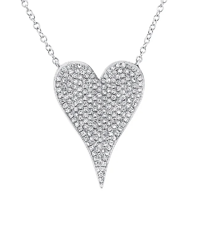 Limited-Stock Jewelry Sale – Shop Before It's Gone 14k White Gold 0.43ct Diamond Heart Necklace