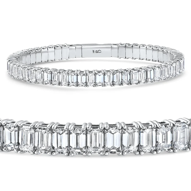 Flash Sale On Elegant Jewelry – Don't Miss Out 16Ct Emerald Diamond Tennis Flexible Bangle Bracelet 14k White Gold Lab Grown Flash Sale On Elegant Jewelry – Don't Miss Out 16Ct Emerald Diamond Tennis Flexible Bangle Bracelet 14k White Gold Lab Grown
