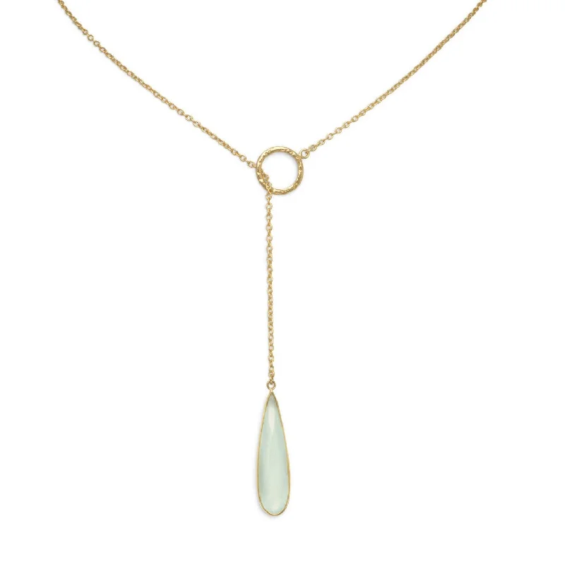 Adjustable Charm Bracelets For A Perfect Fit 18k Gold Chalecedony Pear Drop Lariat Necklace