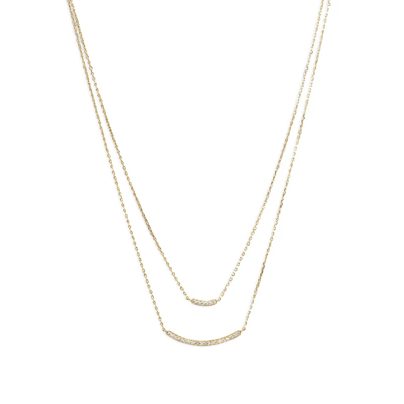 Premium Diamond Jewelry For Unforgettable Moments 18k Gold Layer Bar Necklace
