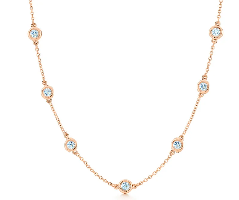 Eco-Friendly Sustainable Jewelry For Conscious Buyers 18k Rose Gold & Cz Station Necklace