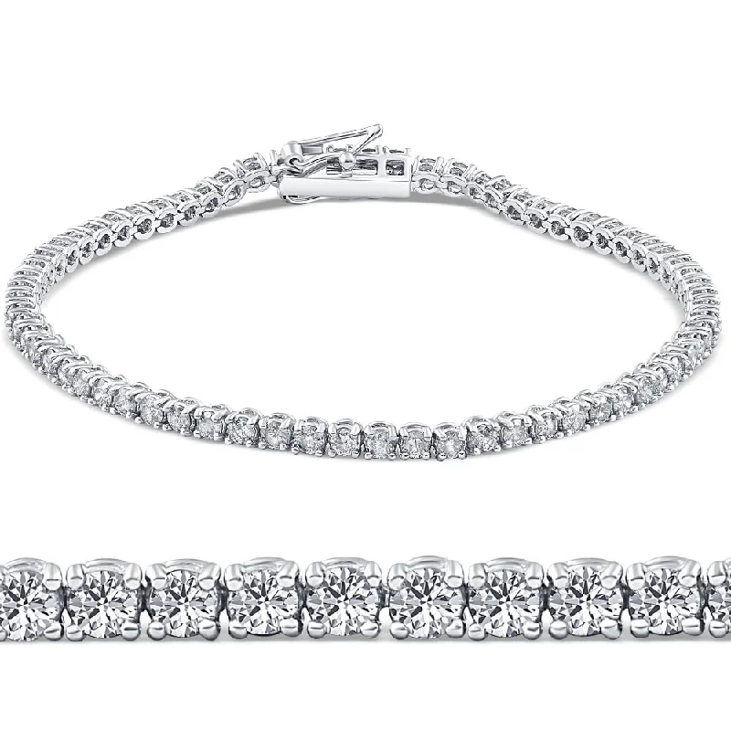 2ct Diamond Tennis Bracelet 14K White Gold 7"