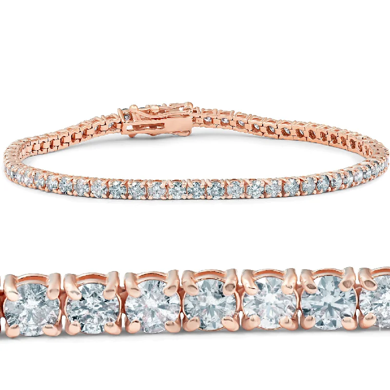 4.35 ct Diamond Tennis Bracelet 14K Rose Gold 7"