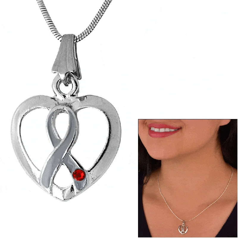 Discounted Jewelry For A Glamorous Look Diabetes Ribbon & Heart Necklace!