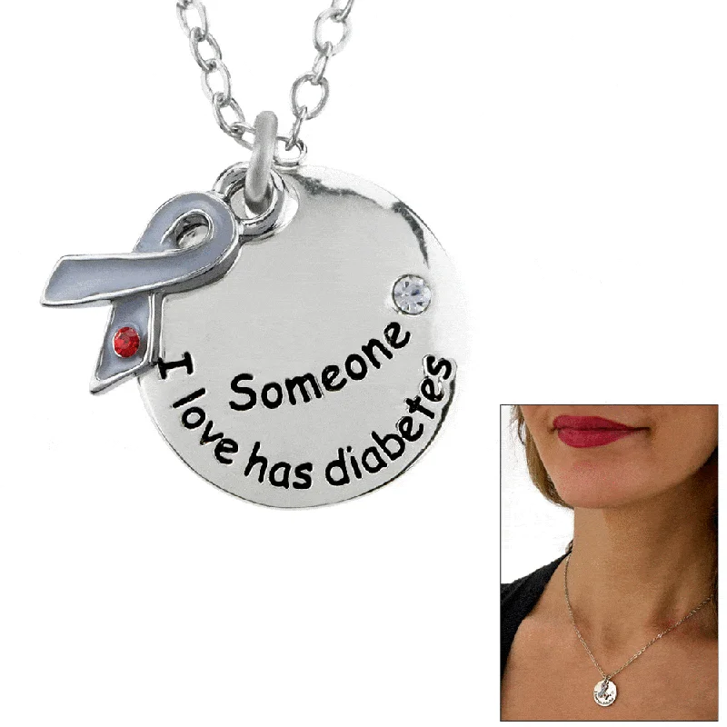 Limited-Time Offer On Premium Jewelry Collections Someone I Love Has Diabetes Ribbon Necklace!