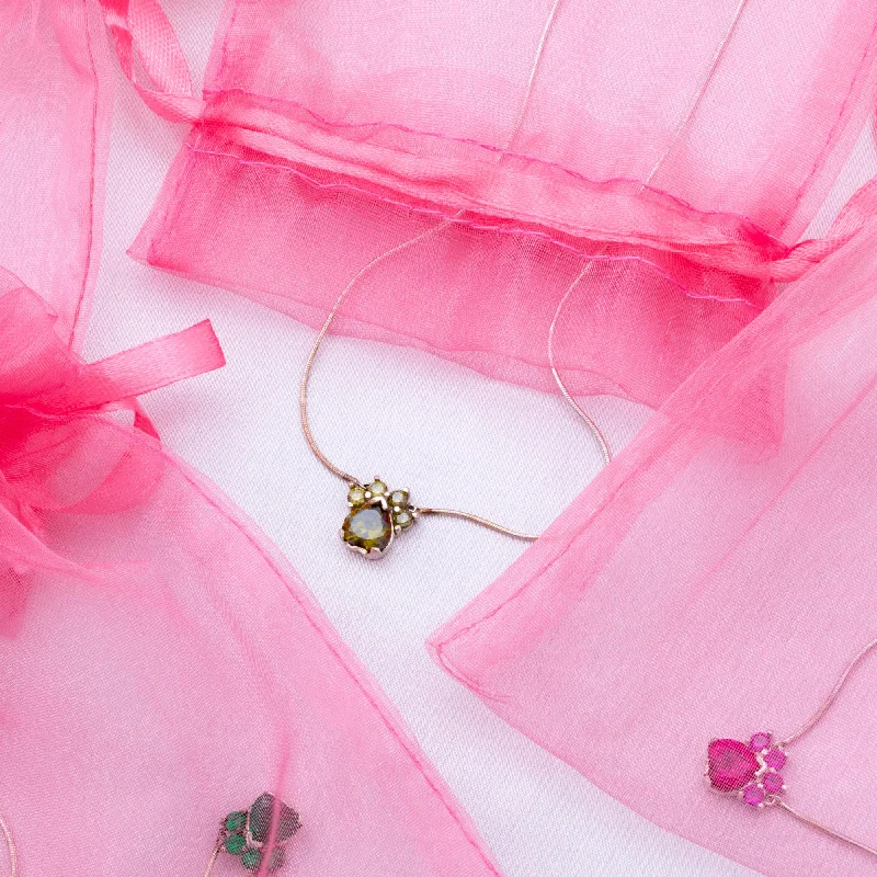 Sparkle More For Less – Jewelry Sale Happening Now Paw Print Birthstone Pendant Necklace