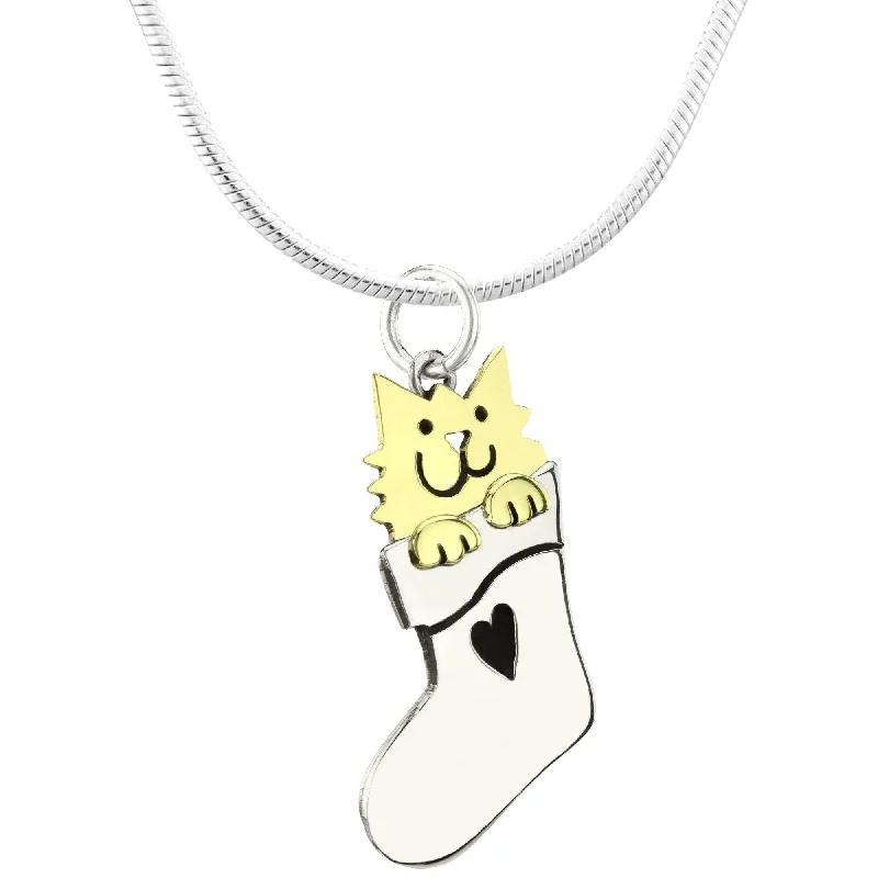 Flash Deals On Fine Jewelry – Shop Before It's Gone Sweet Stocking Kitty Sterling Necklace