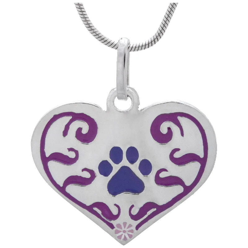 Exclusive Jewelry Sale Event – Shop Now Art Nouveau Paw Print Heart Sterling Necklace