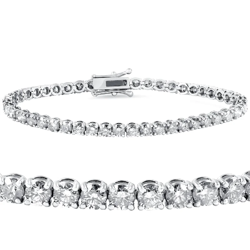 8ct 18k White Gold Round Diamond Tennis Bracelet