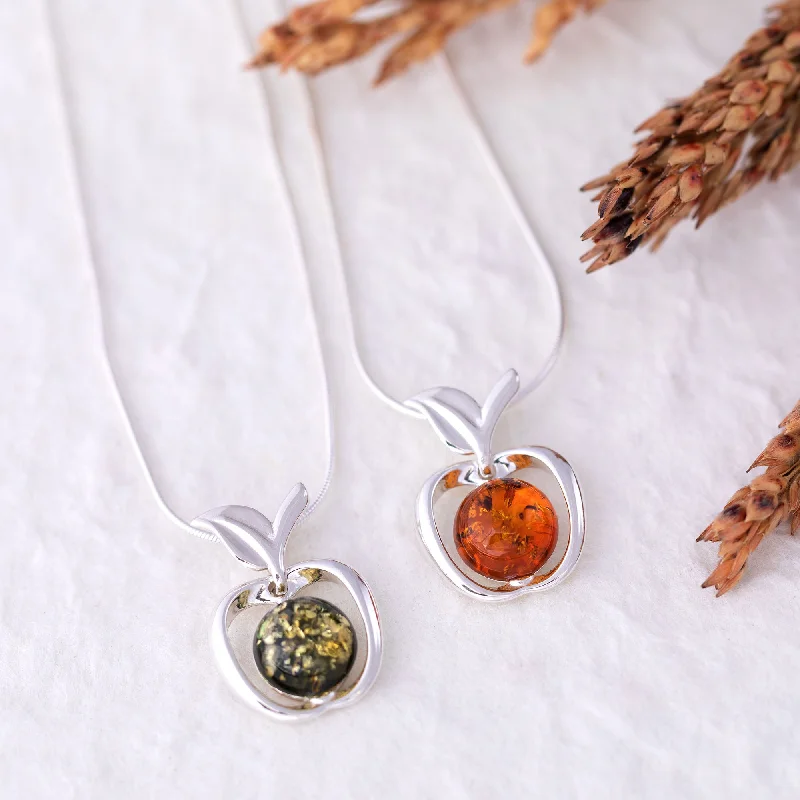 Stunning Jewelry Pieces At The Lowest Prices Ever Sterling & Amber Apple Necklace