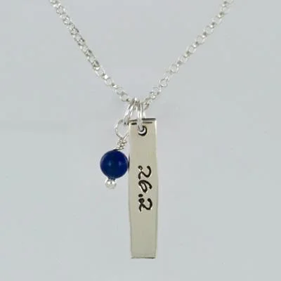 Chic, Trendy, And Affordable Jewelry Sale 26.2 Courage Sterling Silver & Lapis Necklace