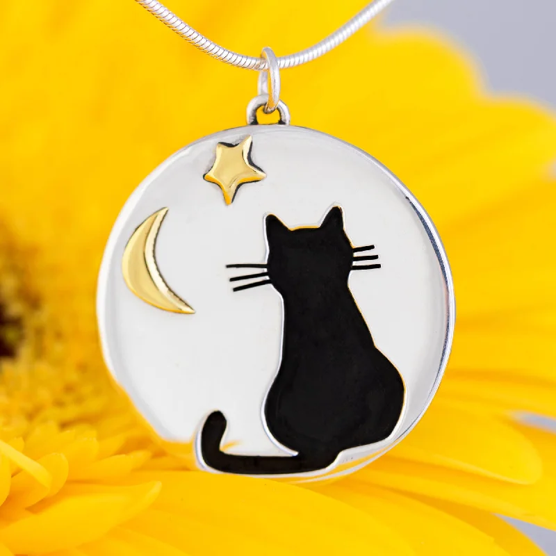 Dazzle In Elegance With Our Biggest Jewelry Sale Moonlight Kitty Cat Sterling Necklace