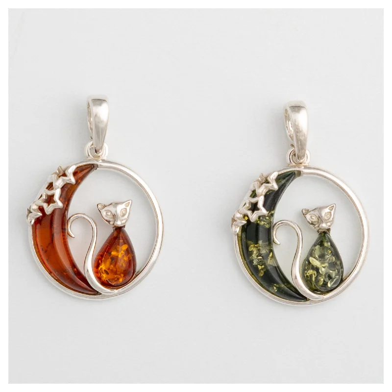 Shop Jewelry That Shines Without The High Price Moonlight Cat Sterling & Amber Necklace