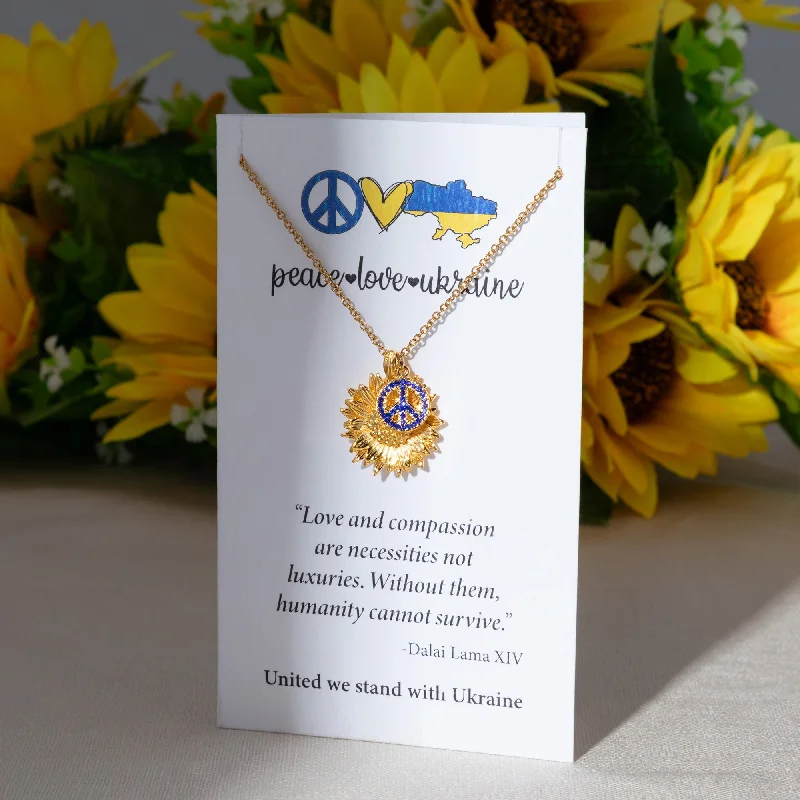 Trending Jewelry Styles Now At Limited-Time Discounts Peace For Ukraine Gold Plated Necklace