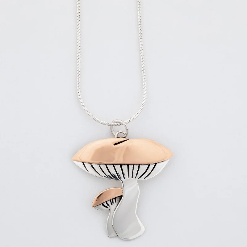Special Sale On Handcrafted Jewelry – Shop Today Mushroom Sterling & Copper Necklace