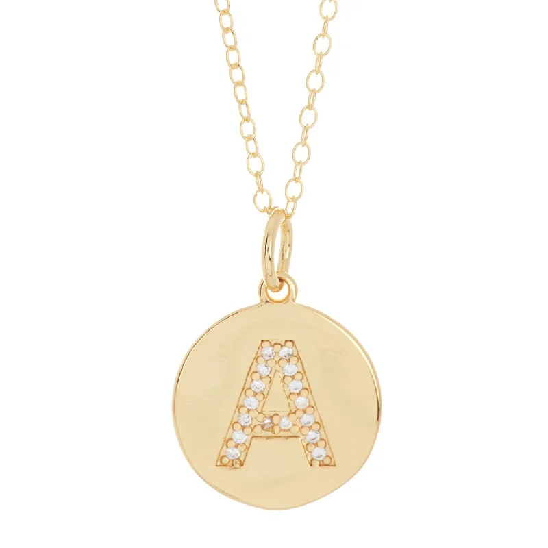 Elegant Jewelry, Exclusive Prices – Shop Now Adornia Initial Circle Disc Necklace gold