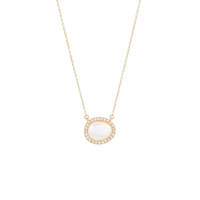 Flash Deals On Fine Jewelry – Shop Before It's Gone Adornia Moonstone Halo Necklace 14k gold vermeil