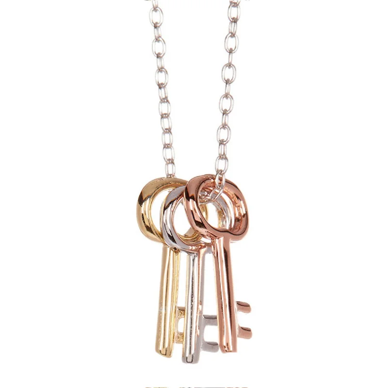 Exclusive Gemstone Jewelry At Special Prices Adornia Three Key Necklace gold silver