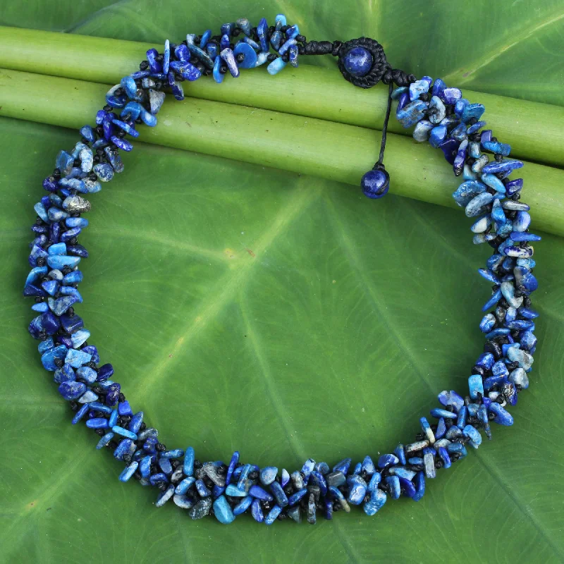 Special Deals On Handcrafted And Designer Jewelry Azure Flow Lapis Lazuli Beaded Necklace