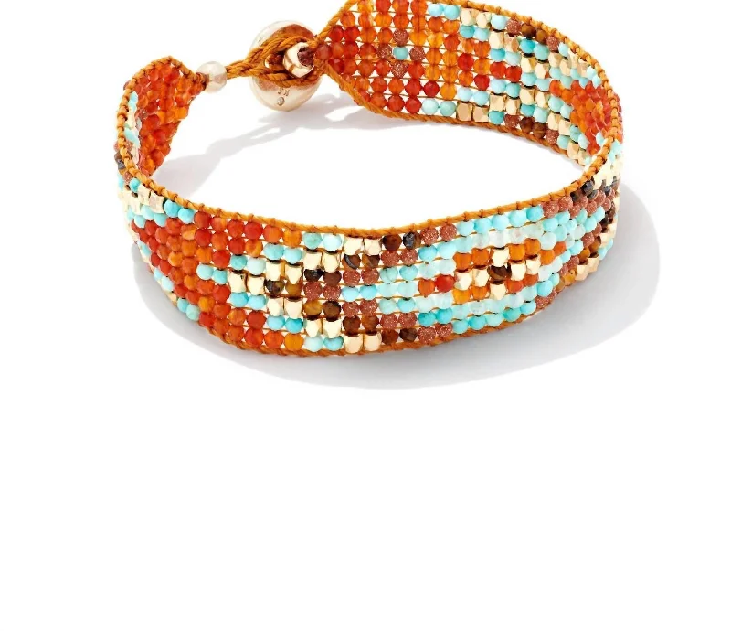 Best Jewelry Deals – Shop Premium Pieces At Great Prices Britt Beaded Bracelet In Gold Red Mix