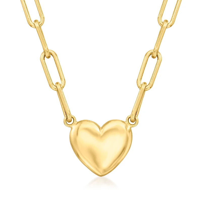 Trending Jewelry Now At Unbeatable Prices Canaria 10kt Yellow Gold Paper Clip Link Heart Necklace