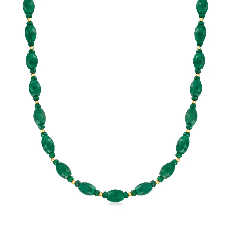 Get Ready To Sparkle – Special Jewelry Discounts Canaria Emerald Bead Necklace in 10kt Yellow Gold