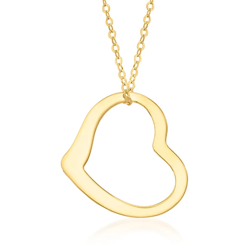 Make Your Outfit Shine With Discounted Jewelry Canaria Italian 10kt Yellow Gold Heart Pendant Necklace
