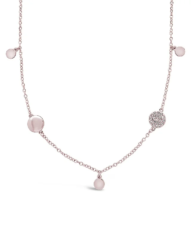 Timeless Jewelry At Special Discount Rates Delicate CZ Disk Station Necklace