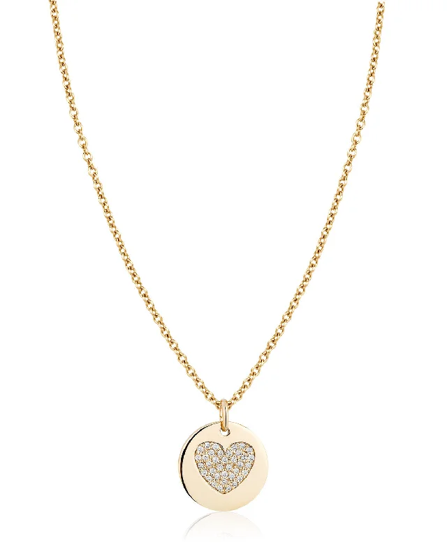 Make Every Moment Shine – Jewelry Discounts Available Diamond Disc Heart Necklace