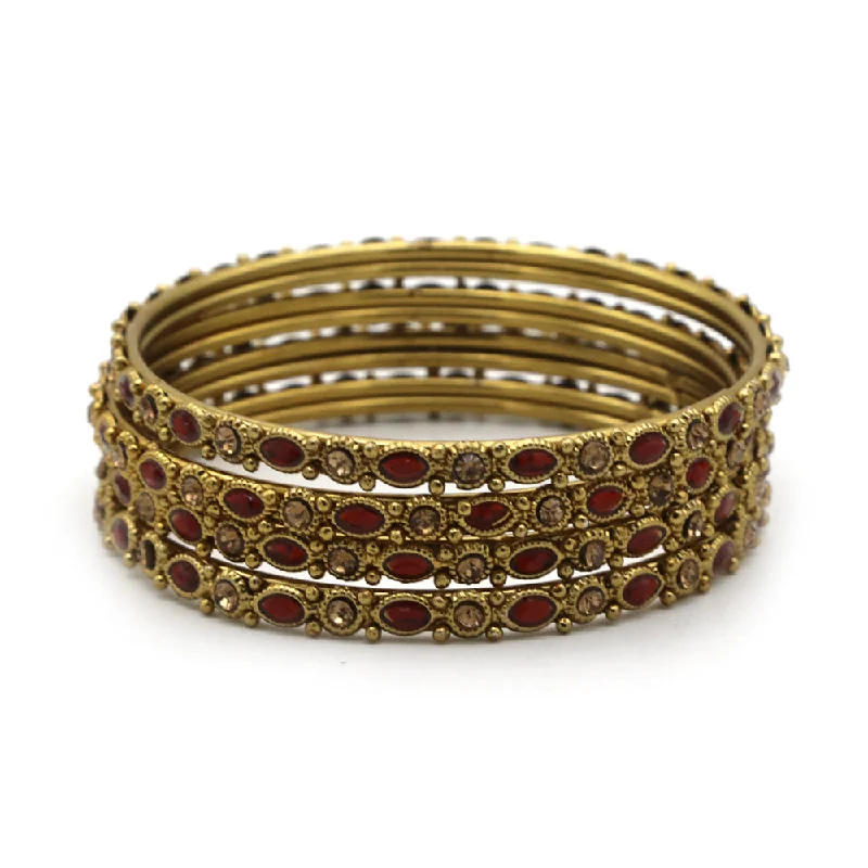 Gold Bangles Designs For Women's - Maroon