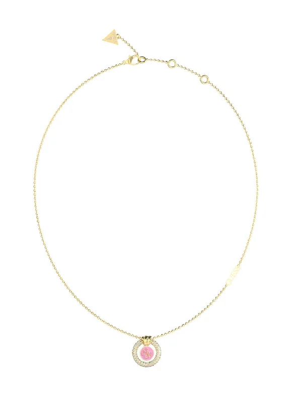 Make Every Moment Shine – Jewelry Discounts Available Gold Knot You Pink Crystal Necklace