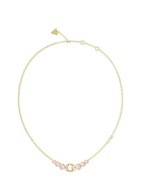 The Perfect Jewelry Piece At The Perfect Price Gold Rivoli Pink Logo Necklace