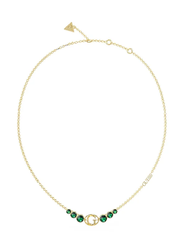 Buy More, Save More – Special Jewelry Discounts Gold Rivoli Green Logo Necklace