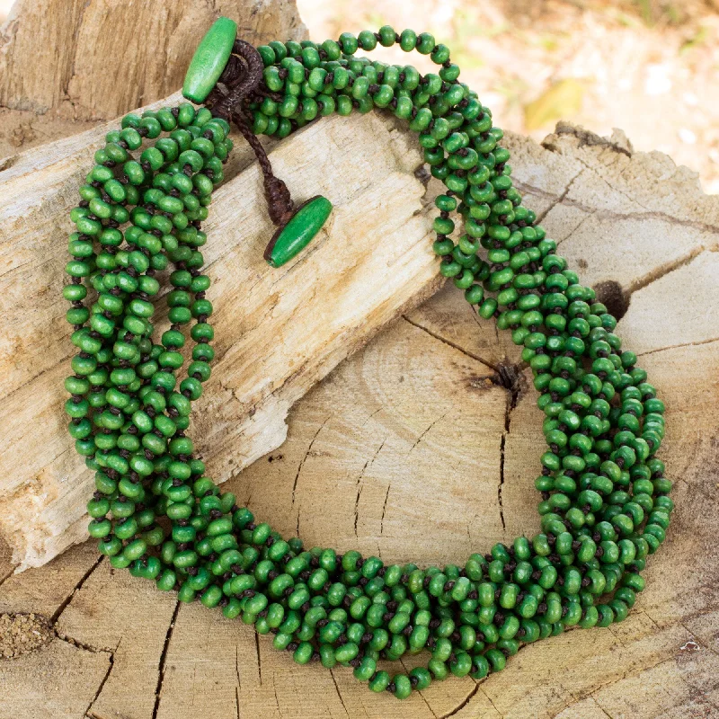 Trending Jewelry Now Available At Exclusive Prices Khao Luang Belle Beaded Wood Torsade Necklace