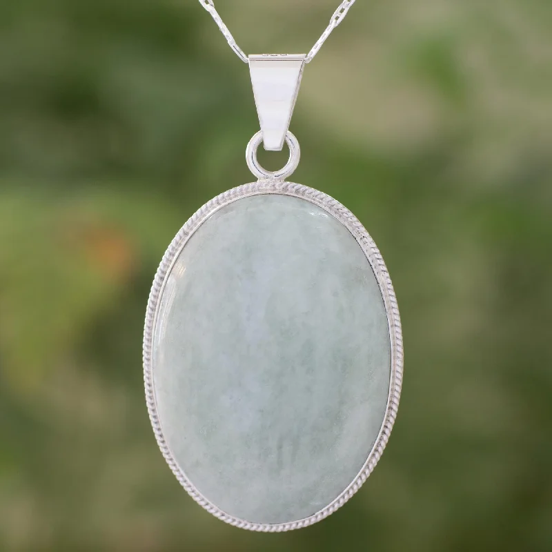 Shop Dazzling Jewelry With Special Promotional Discounts Light Green Mystique Jade Pendant Necklace