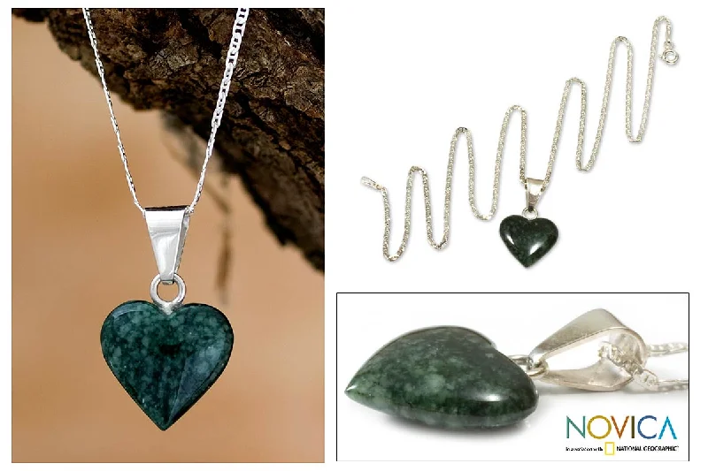 Exclusive Online Discounts On Stylish Jewelry Love Immemorial Jade Heart Pendant Necklace