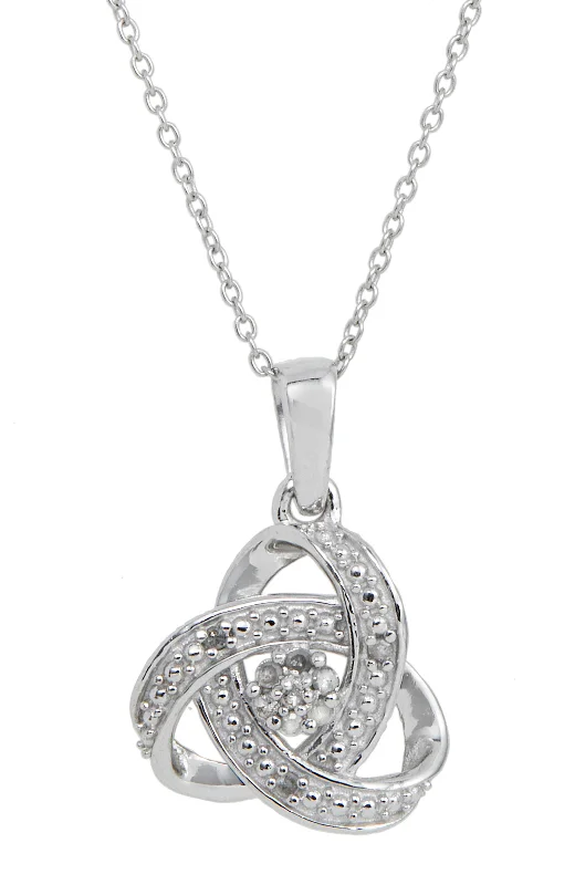 Love Knot Diamond Necklace 0.10 Tcw