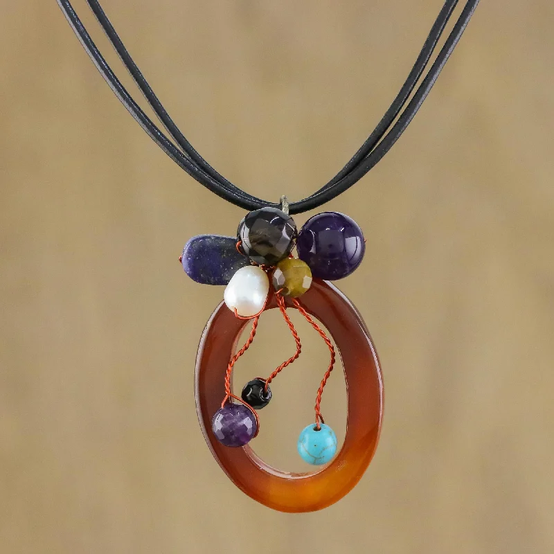 Bestselling Jewelry At Special Promotional Rates Lush Cosmos Multi-Gem Leather Necklace