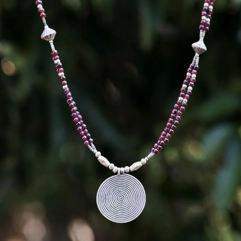 Versatile Layering Jewelry For Effortless Chic Mind Journey Garnet & Silver Beaded Necklace