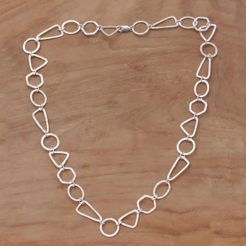 Shop Dazzling Jewelry At The Best Prices Modern Simplicity Silver Link Necklace