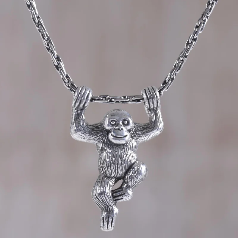 Bestselling Jewelry At Special Promotional Rates Monkey Charm Silver Pendant Necklace