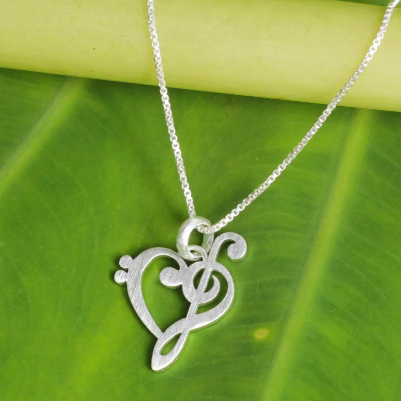Elegant Jewelry Styles At Budget-Friendly Prices Music of Love Silver Pendant Necklace