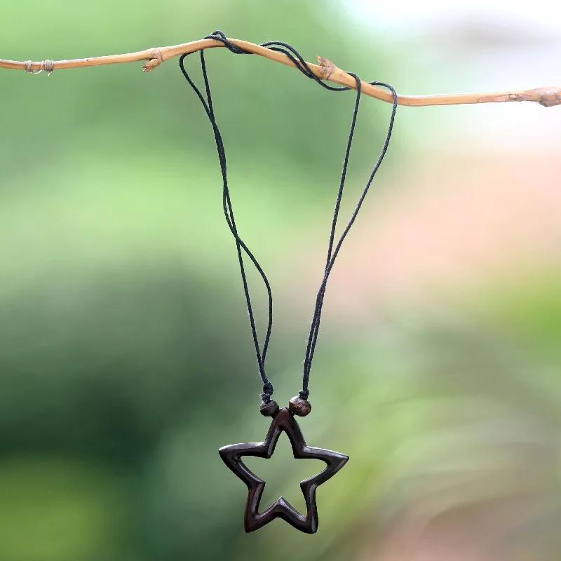 Sparkle More For Less – Jewelry Sale Happening Now My Star of Hope Wood Pendant Necklace