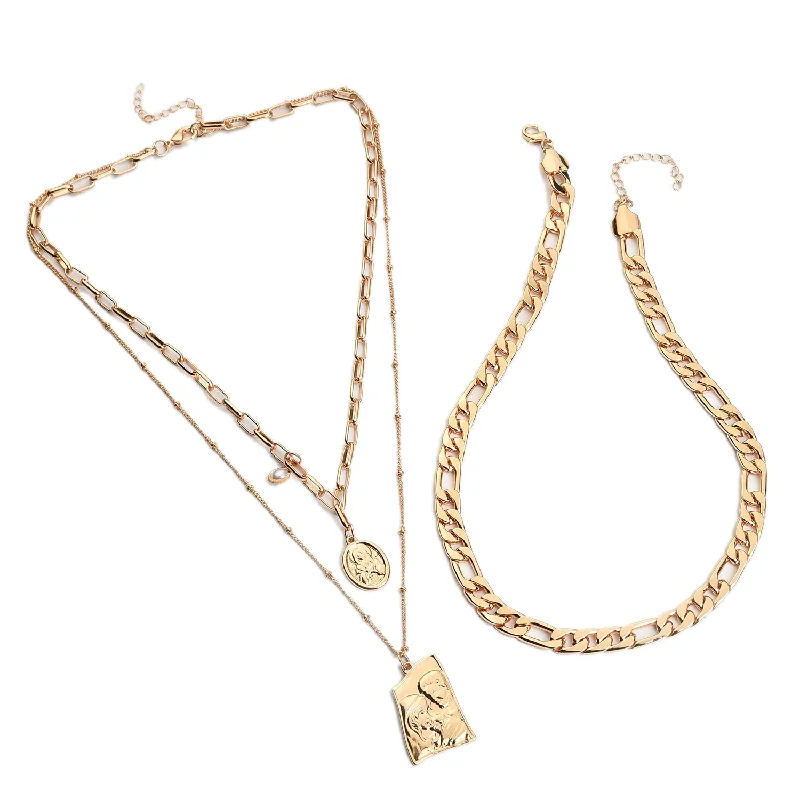 Grab Stylish Jewelry Before The Sale Ends Pack Of 3 Gold Plated Designer Pendant