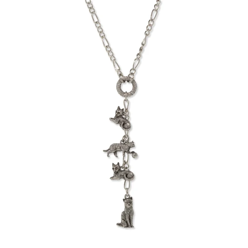 Everyday Jewelry Essentials Now On Sale 1928 Jewelry® Pewter 4 Cat Charm Y Necklace 20"