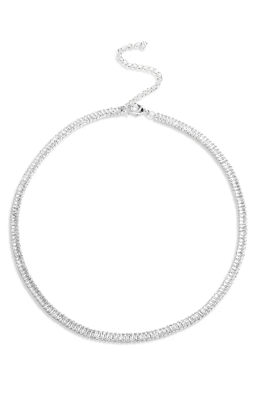 Rhodium Baguette Choker